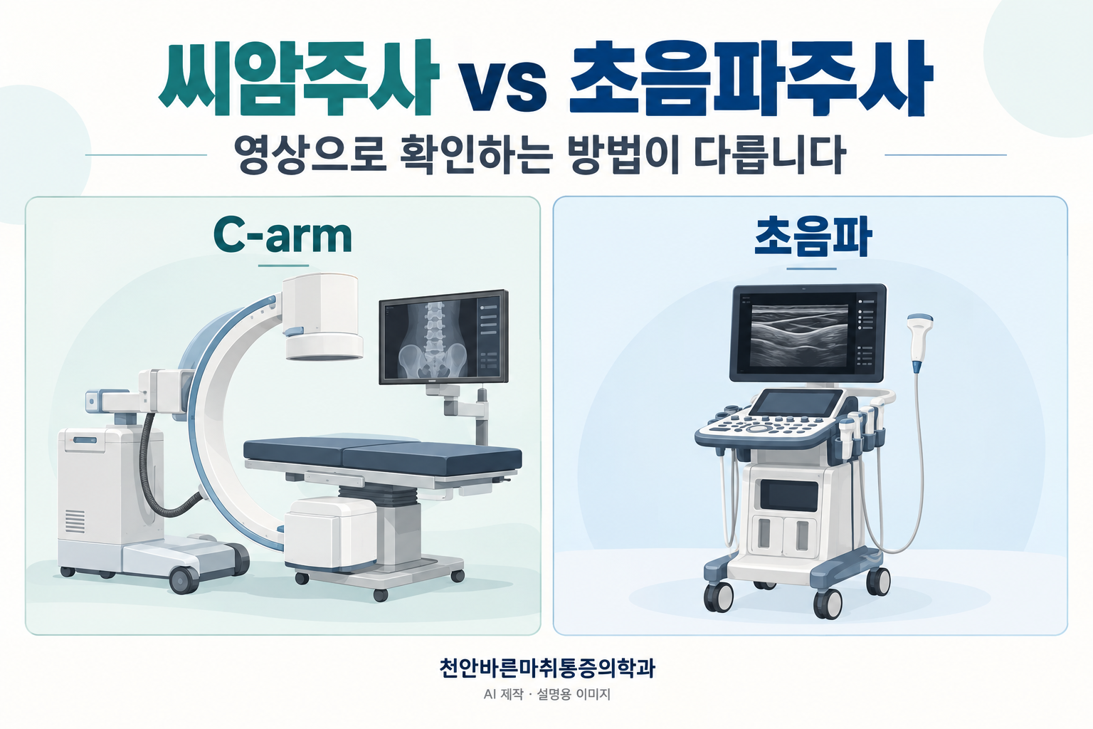씨암주사 vs 초음파주사, 무엇이 다를까요?
